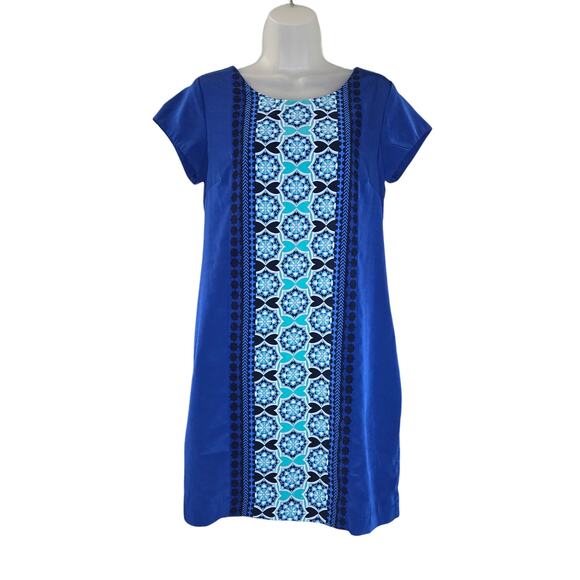 Banana Republic Wom Sz 6 Blue Short Sleeve Dress Office Professional Spring EUC - Picture 1 of 12